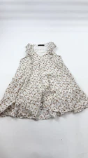 Doe & Rae Dress Womens Small White Floral Sleeveless Ruffle Tiered Boho Summer