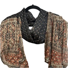 Colorful Boho Persian Style Scarf Wrap 40  X 78  Lightweight Sheer Shawl