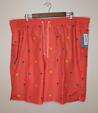 Old Navy Mens Swim Trunks Shorts Sz XXL UPF 50 Coral Palm Trees Lined NWT