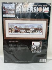 Scenic Farm by Mildred Sands Kratz DIMENSIONS Vtg Counted Cross Stitch Kit #3841