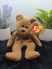 Ty Beanie Babies Baby Curly The Bear Plush With Errors 1996 Tag 1993 Tush Tag