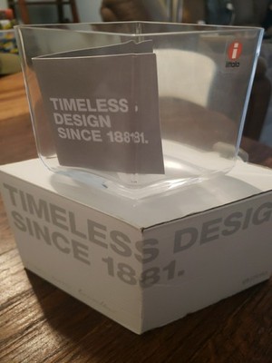 Iittala Ruutu Maljakko Vase, Clear Glass 115 X 80 Mm