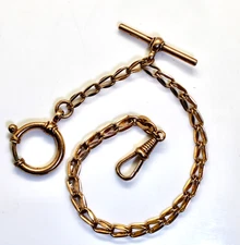 Nice Antique DIANA 9K Gold Pocket Watch Chain Fob Swivel Bar Link 13.1 Grams