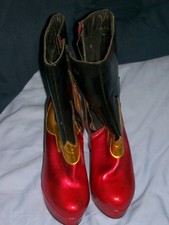 Buffalo London UK size 5 Women's Flame Platform Boots Fancy Dress broken zips