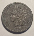 1909 Indian Head Cent 1c Penny, Good G Details, Env Damage - Exact Coin Shown