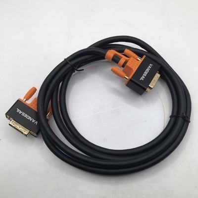 VANDESAIL DVI-D Dual Link Male to Male Cable Black Orange 1:1 Connection