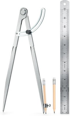 Woodworking Compass Geometry Set - Large Locking Pencil Compass for Drawing C...
