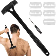 Men Back Razor Shaver Groomer Full Body Leg Hair Removal Trimmer Long Handle Set