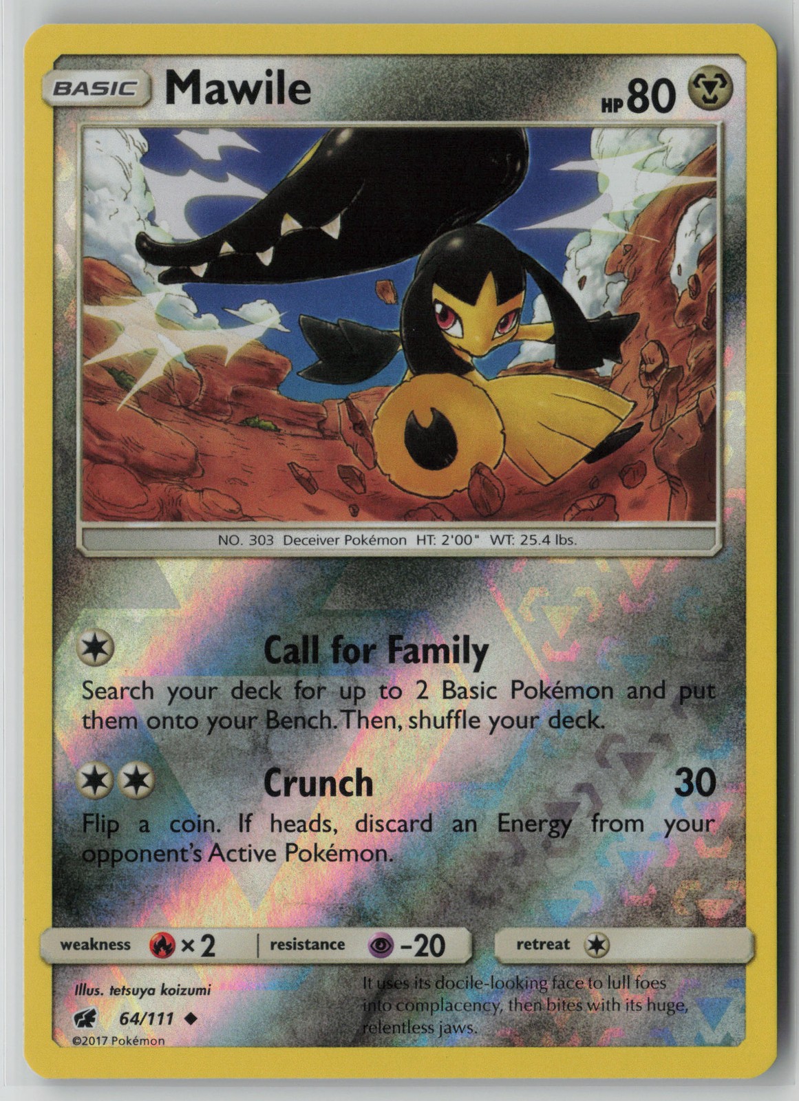 Mawile 64/111 Pokemon Crimson Invasion Reverse Holo Lightly Played Card (LP) 1