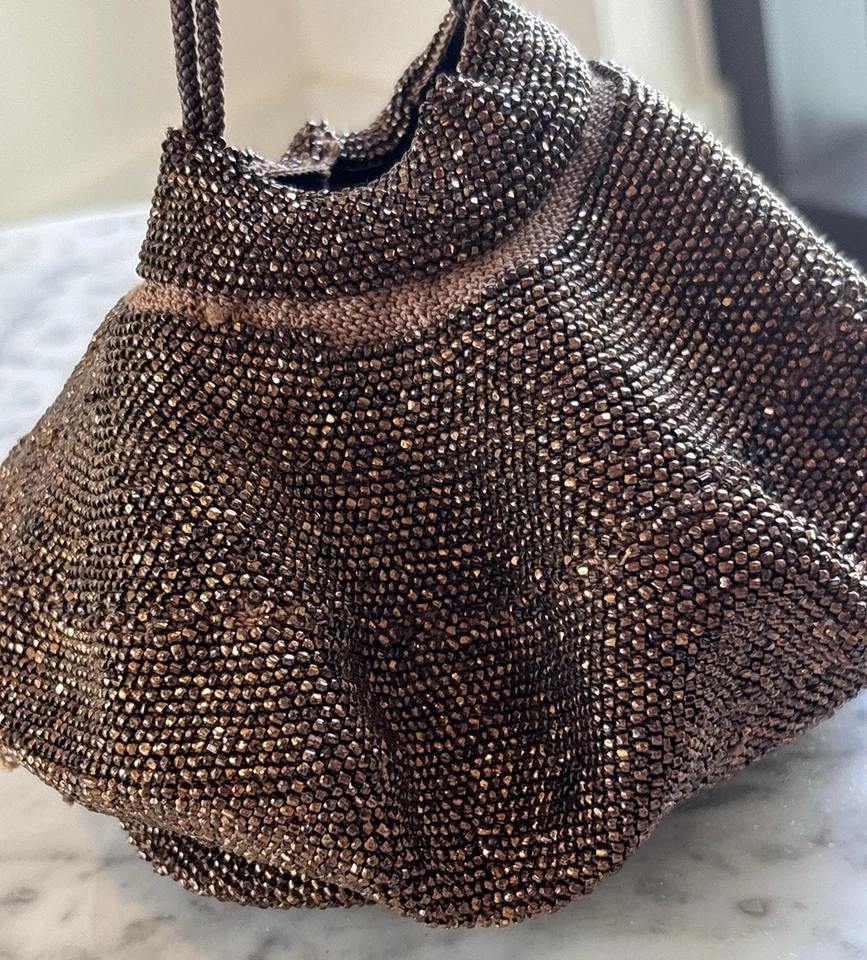 Bolso de Noche Plegable Pequeño Con Cuentas Brillantes De Colección, Raro Divertido Regalo de Moda Foto 4 de 4