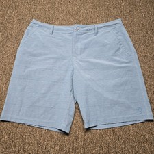 Hang Ten Men  s Hybrid Board Shorts 38 Blue Chino Style Swim Trunks Beachwear