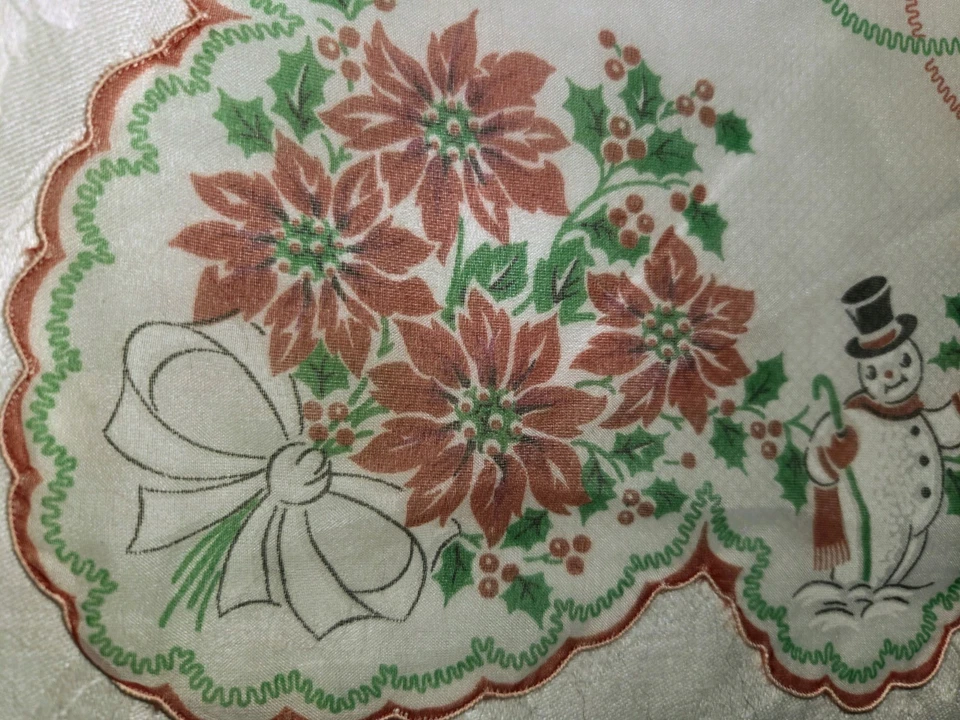 Pañuelo de Navidad vintage Mister & Mrs. muñeco de nieve Foto 4 de 4