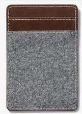 Express Clothing Brand Phone Adhesive Credit Card Case Brown  Grey Gray Wallet