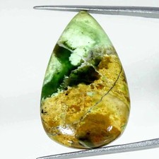22.30Cts Natural Chrome Chalcedony Pear Cabochon Loose Gemstone 19x31x5mm