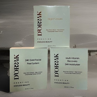Prestige 3pc Skincare Set Gold Peel - Night Cream - 24H Moisturizer NEW
