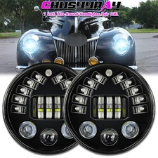 Pair For Ford Deluxe 1939-1951 7 Inch Round Led Headlights Lamp Housing New A