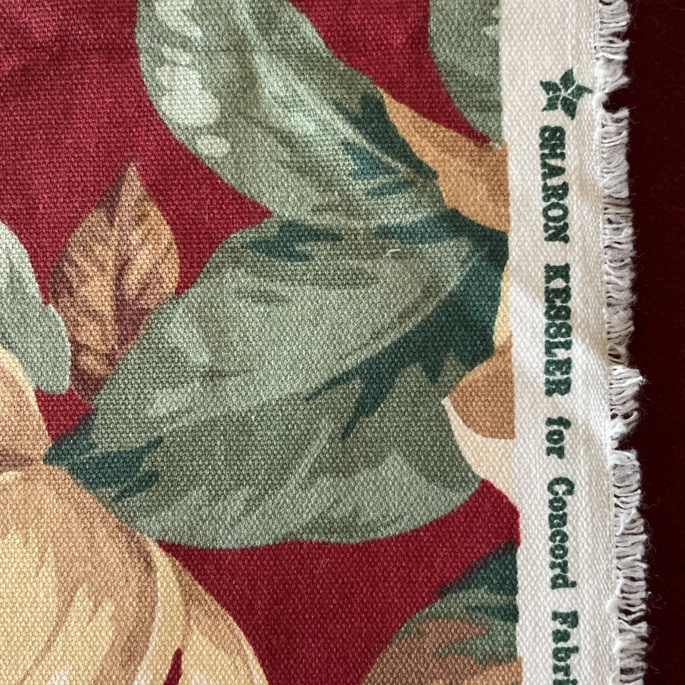 "Tela de algodón para tapicería Sharon Kessler 6 yardas roja/magnolias floral 56"" de ancho" Foto 2 de 4
