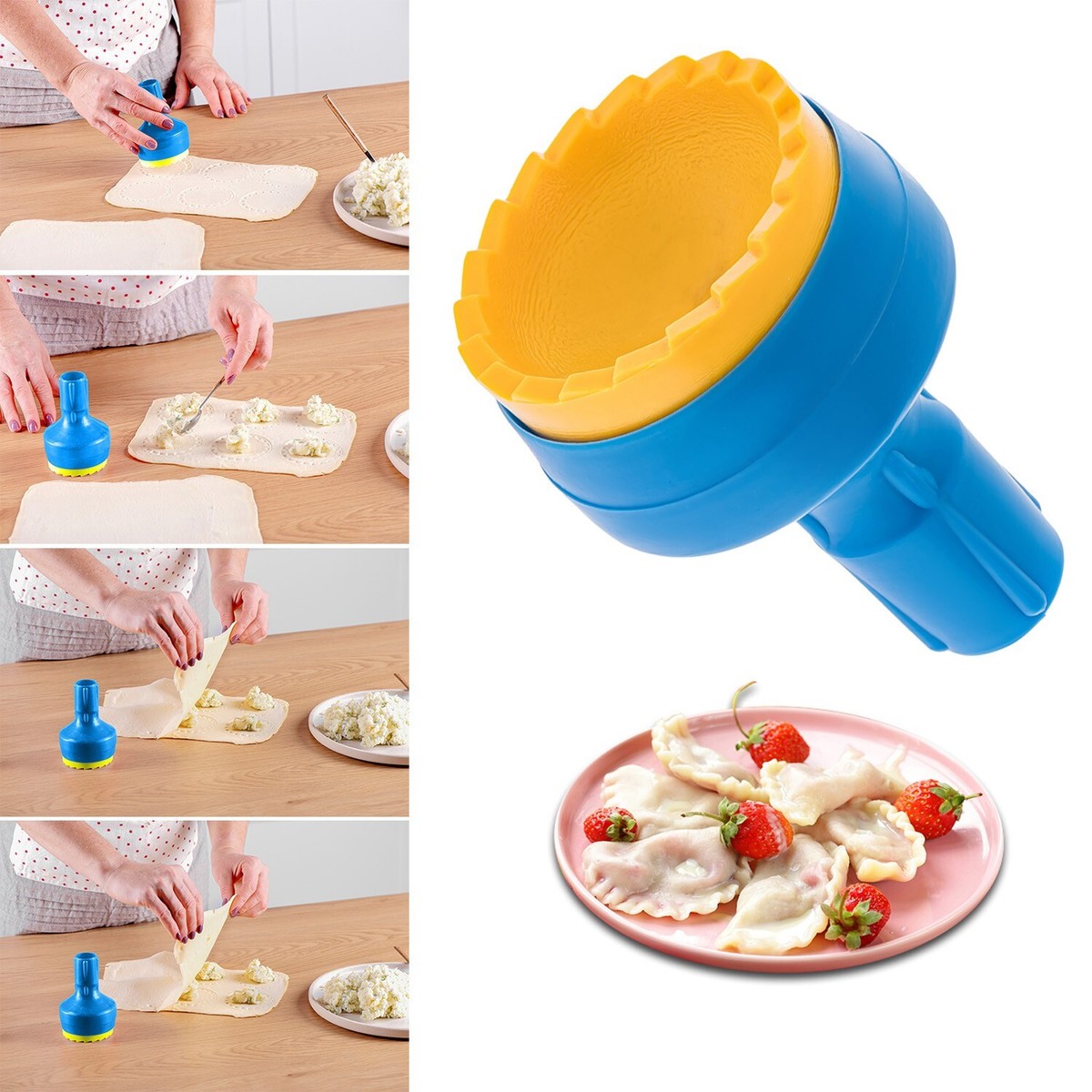 Moule à Vareniki/pierogi - 25 Cm De Diamètre - Fait 37 Raviolis à La Fois - Plastique Alimentaire Sans BPA