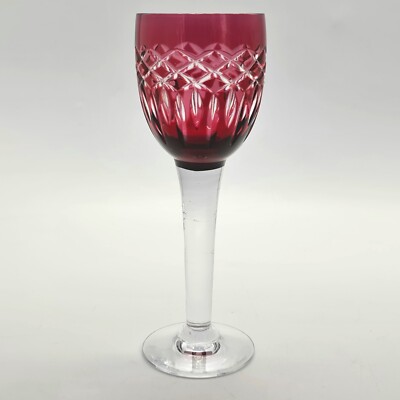 Bleikristall geschliffen auf klarem Wein-/Sherryglas 150 ml Webb Corbett 2. Rubinrot