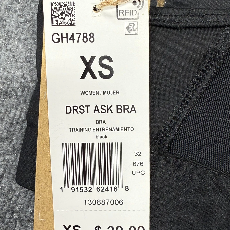 Adidas Women's Training Support Bra BLACK Size XS NWT - Image 4 of 4