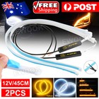 2x 45cm Sequential LED Strip Indicator Turn Signal DRL  Running Lights Daytime