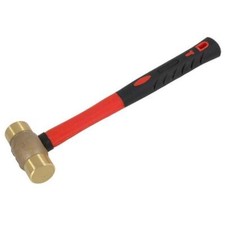 Neilsen 1lb Copper Non Sparking Hammer Rubber Grip Fibreglass Shaft