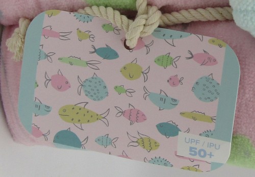 Pottery Barn Kids Kelley Fish Beach Hooded Towel Pink Blue 34"h #9834U - Picture 2 of 4