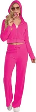 Couture Cutie Pink Track Suit Jumpsuit Fancy Dress Up Halloween Adult Costume