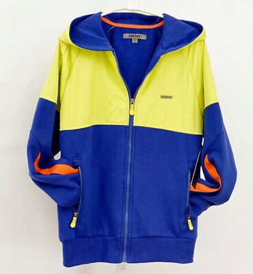 DKNY BOYS BLUE ZIP-UP TOP Hoodie Jacket Blue Size  M/M, 10-12  NWY