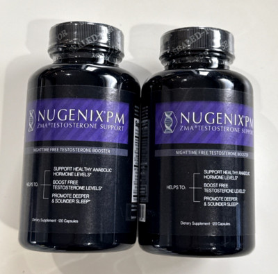 2 x NUGENIX PM ZMA Nighttime Testosterone Booster Sleep Support 240 Ct EXP 10/26