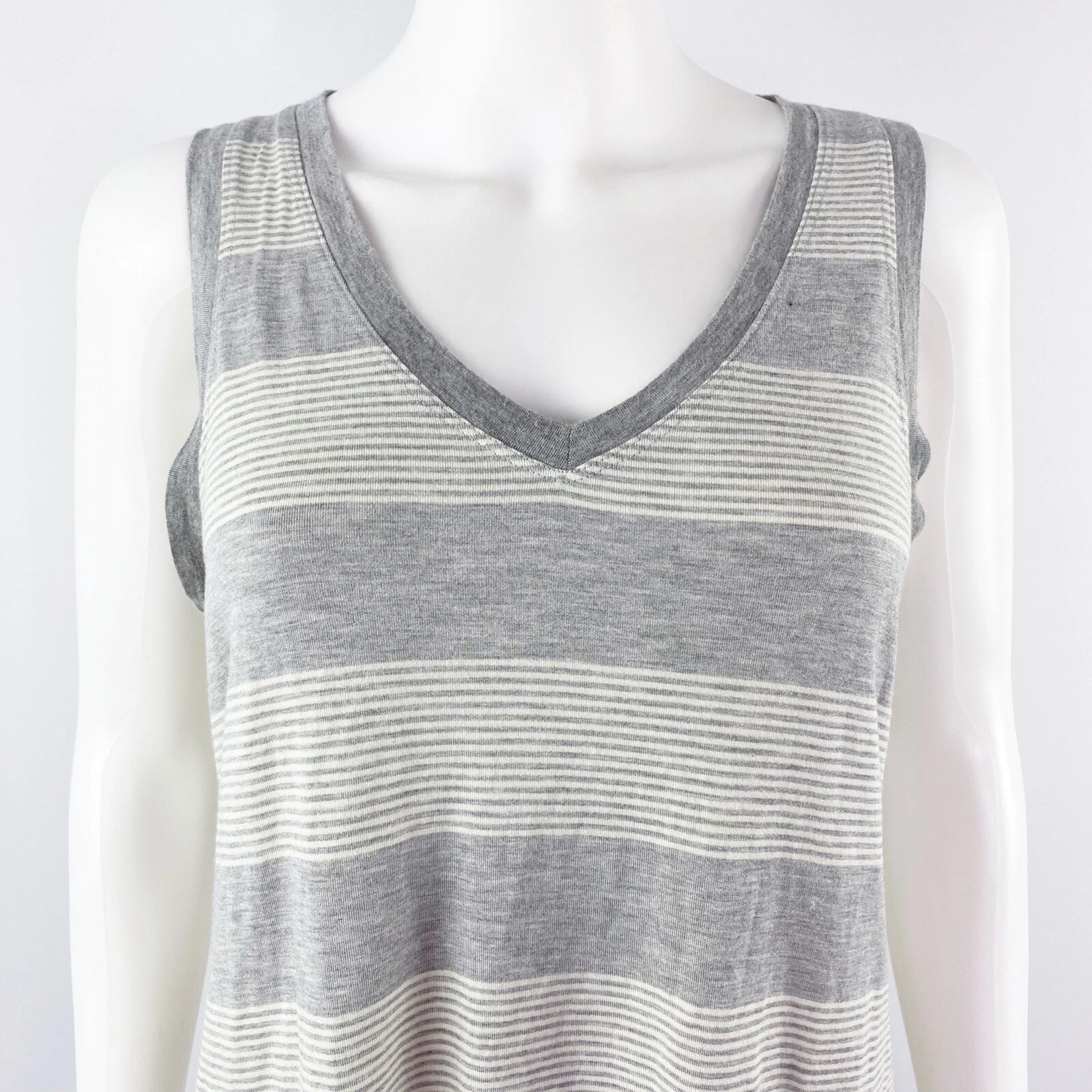 beyond-yoga striped v-neck sleeveless loose fit casual gym tank-top