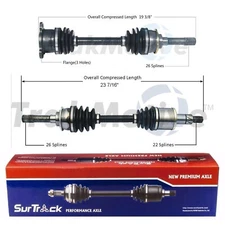 SurTrack Pair Set 2 Front CV Axle Shafts For Geo Tracker Suzuki Sidekick L4 4WD