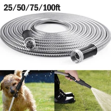 Rust-proof 304 Stainless Steel Metal Water Garden Hose Crush Resistant Kink Free