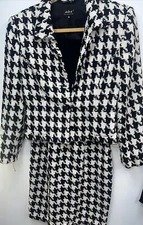 ABS 2pc Suit Collection 10 Sleeveless A-Line Woven Tweed Black Dress Jacket