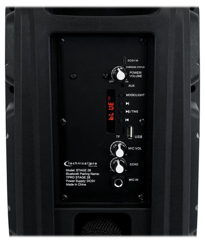(2) Technical Pro Dual 8 Zoll kabellose Verbindung wiederaufladbare LED-Lautsprecher + Ständer + Mikrofone - Bild 8 von 12