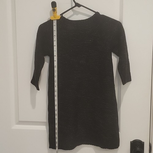 Crazy 8 Sweater Dress Girls Sz M (7/8) Black Knit Beaded Long Sleeve Knee Length - Picture 11 of 12