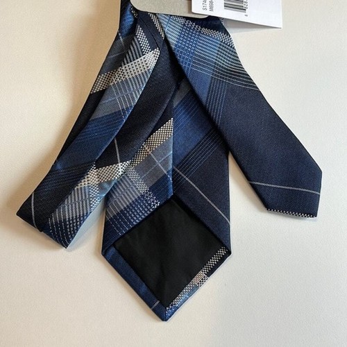 KENNETH COLE REACTION, Gray, Blue, & White Plaid Neck Tie, OS, NWT, $59.50 - Picture 4 of 5