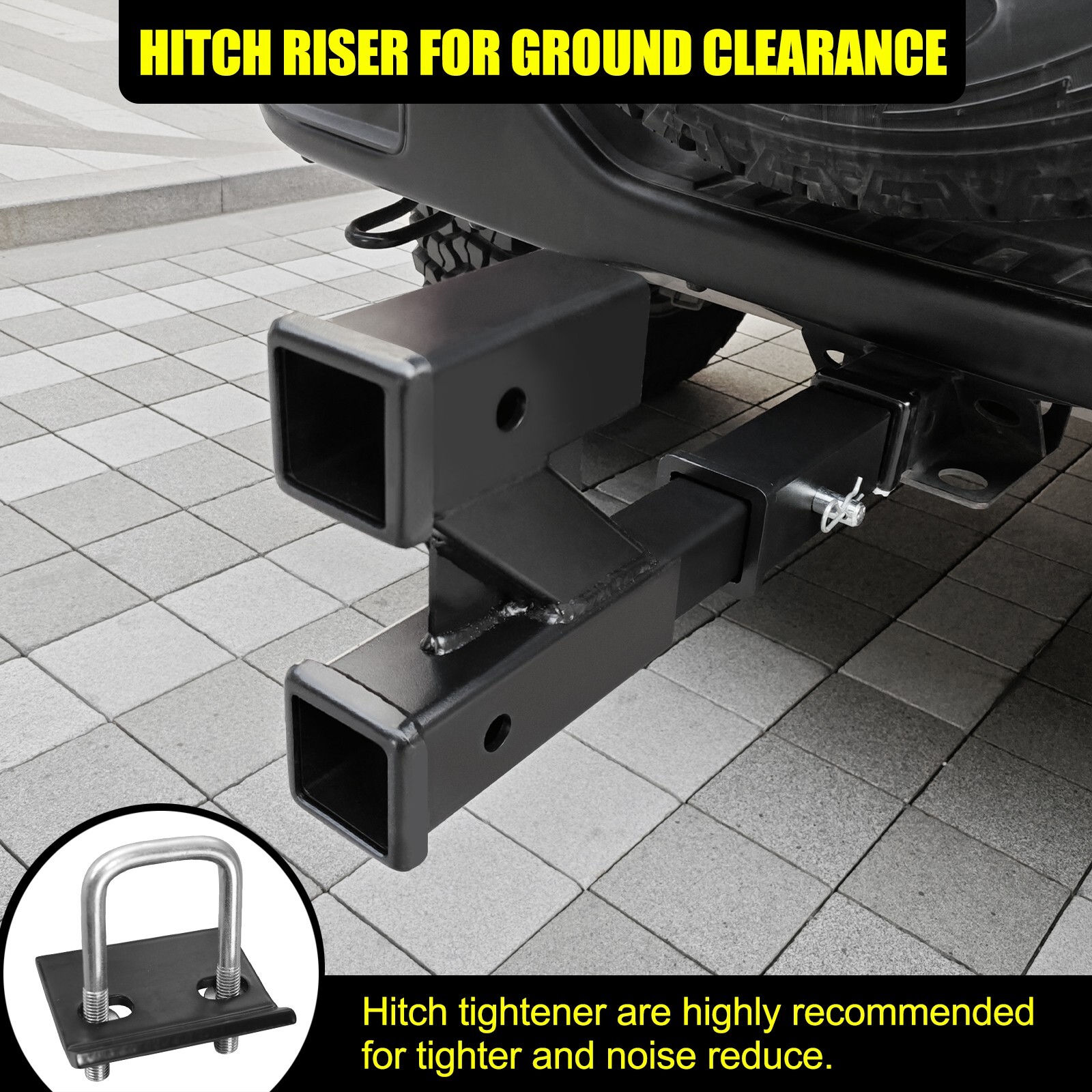 Double Hitch Receiver, 2 inch Trailer Dual Hitch Extension Riser, Hitch Adapter