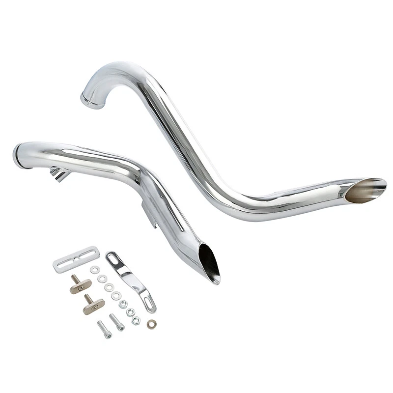 Escape de doble tubo cromado apto para Harley Sportster 883 1200 86-13 Touring 84-16 Foto 4 de 4