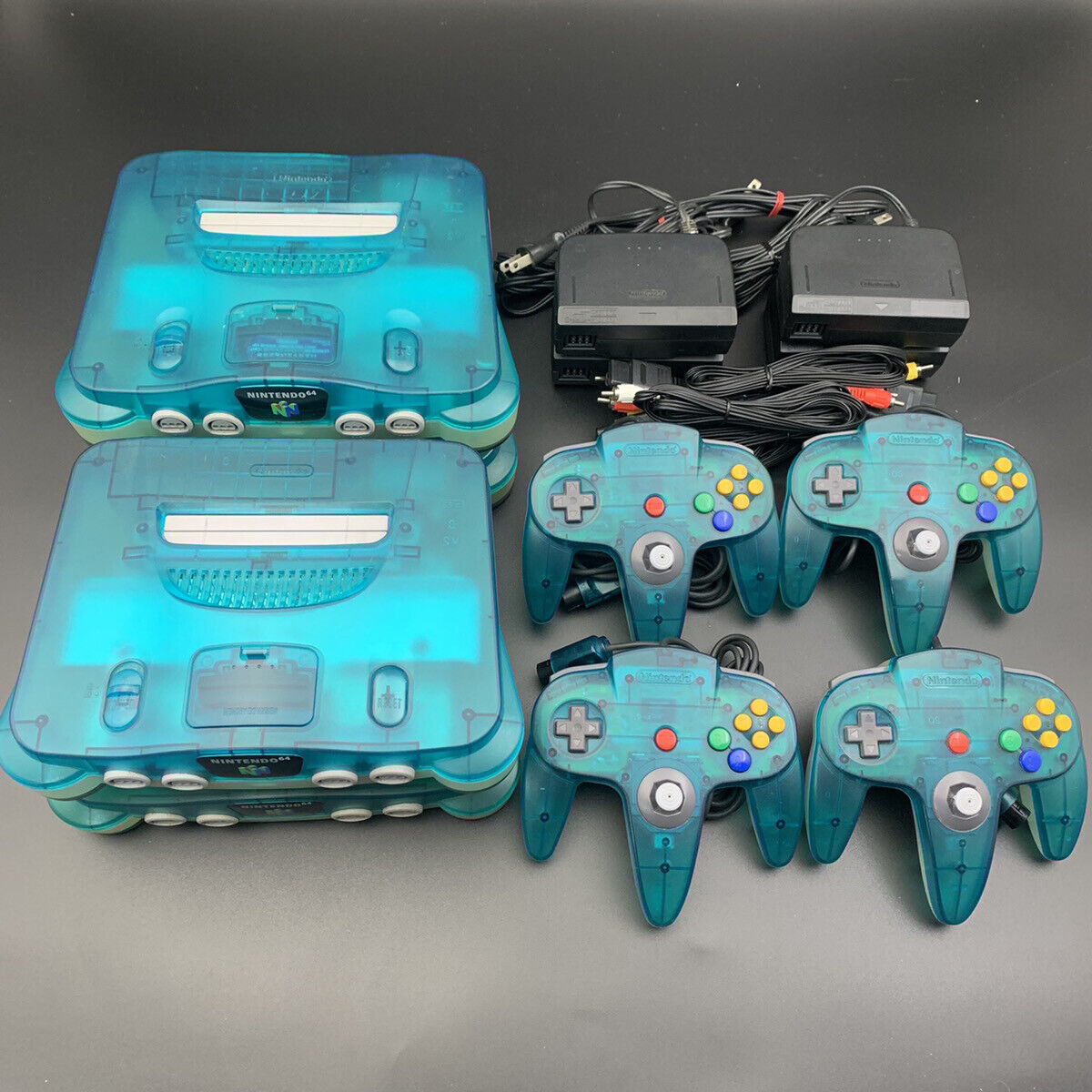 Nintendo 64 Clear Blue console with Choice OEM controller Used Region |