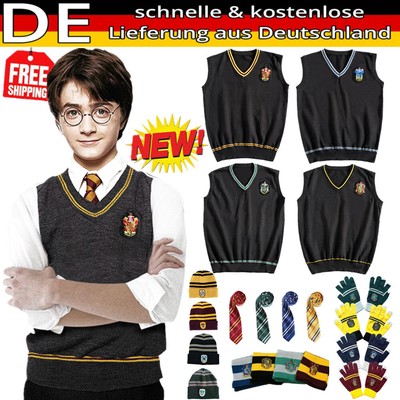 Neu Harry Potter Weste Krawatte Sweatshirt Schule Uniform Kostüm Tops-Gryffindor