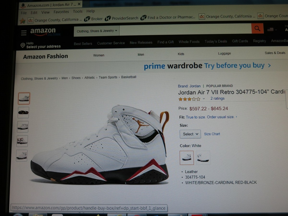 Air Jordan 7 Retro Men's Basketball Shoes 304775-104 SIZE 17