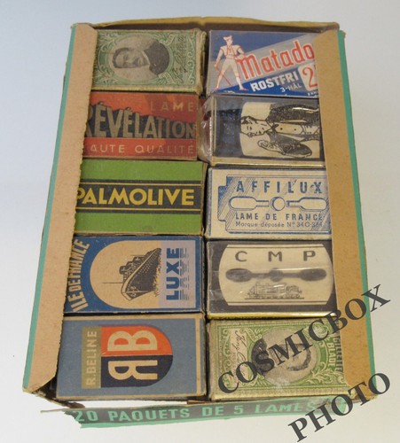 Boite de 20 paquets anciens GUILBAUD de lames de RASOIR pub barbier razor shave - Picture 3 of 4