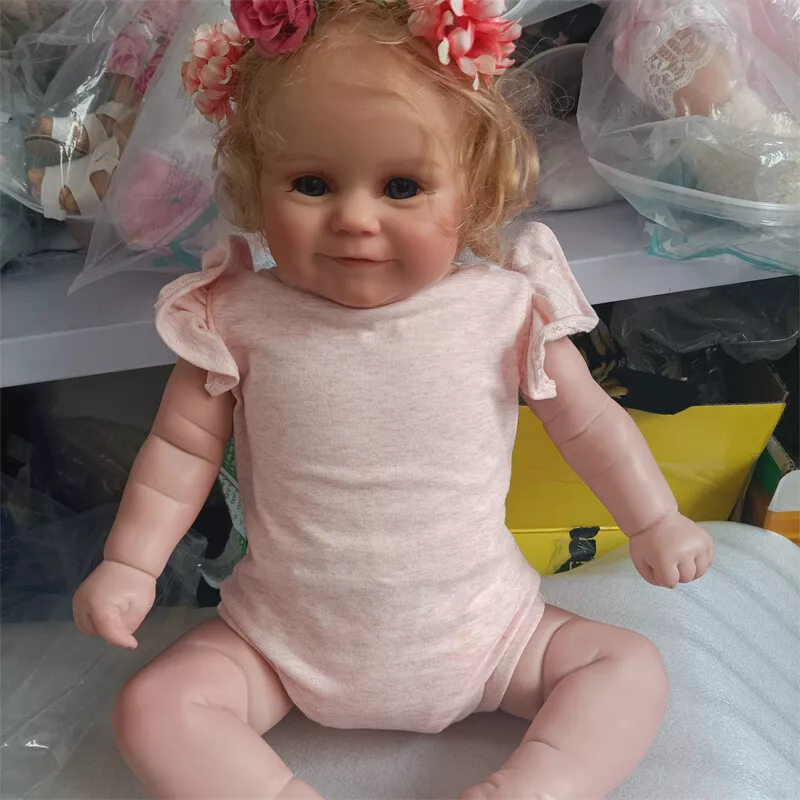  Pinky Reborn 50cm Reborn Baby Doll 20inch Newborn Toddler Real  Soft Touch Ma with Hand-Drawing Hair Handmade Doll : Toys & Games