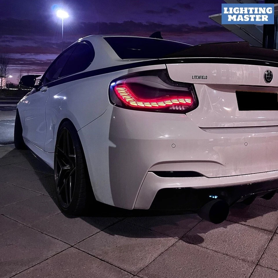 New Smoked Fits BMW 2 Series 2014-2021 F22 F23 F87 228i 230i LED GTS Tail Lights - Image 4 of 4