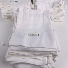 Lot of 50 Christian Dior White Drawstring Cotton Dust Bag Pouch 6x5"