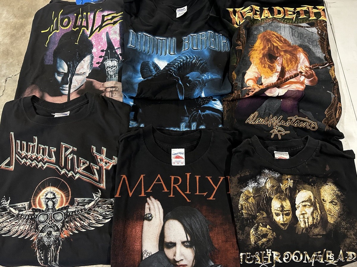 Vintage Bundle Y2K Metal Rock Band Shirt Manson Megadeath Doyle Mushroomhead