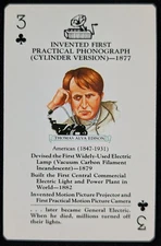 Thomas Edison Phonograph 1989 Inventors Playing Card #3 (NM)