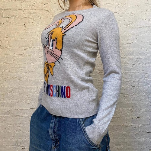Jersey Love Moschino dibujos animados - pequeño mezcla de lana gris - Imagen 2 de 7