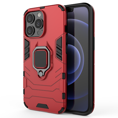 Cover Ibrida Con Anello E Supporto Per IPhone 14/15/12/13 Pro Max/16/8 - Antimpronta - Resistente